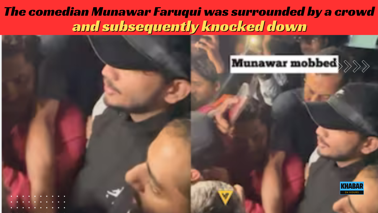 Munawar faruqui mobbed and falls down