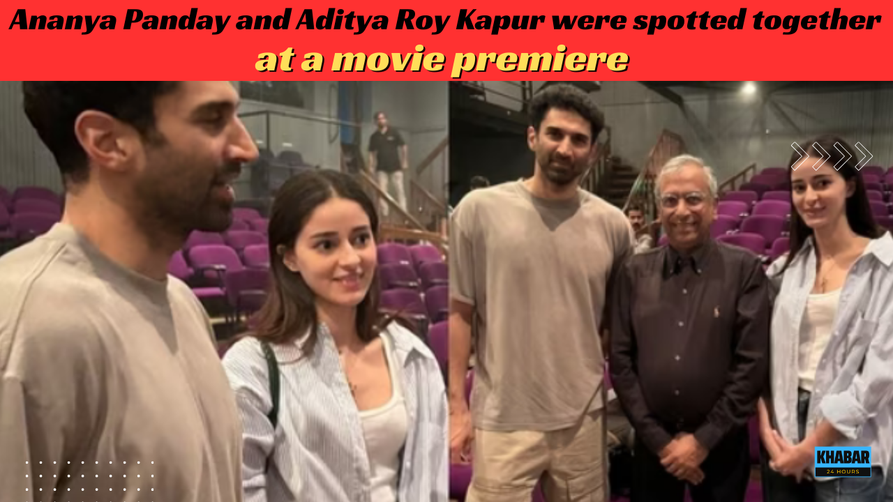 Ananya Panday, Aditya Roy Kapur attend a premiere together.