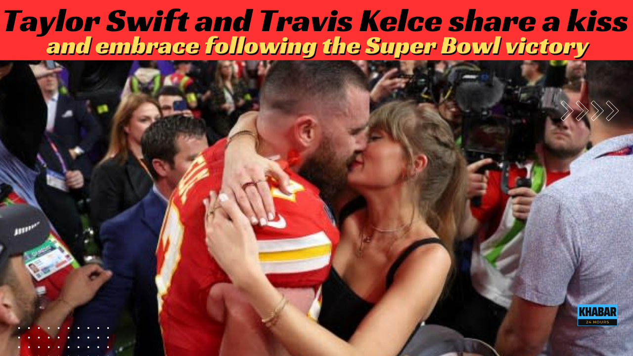 Taylor Swift, Travis Kelce kiss